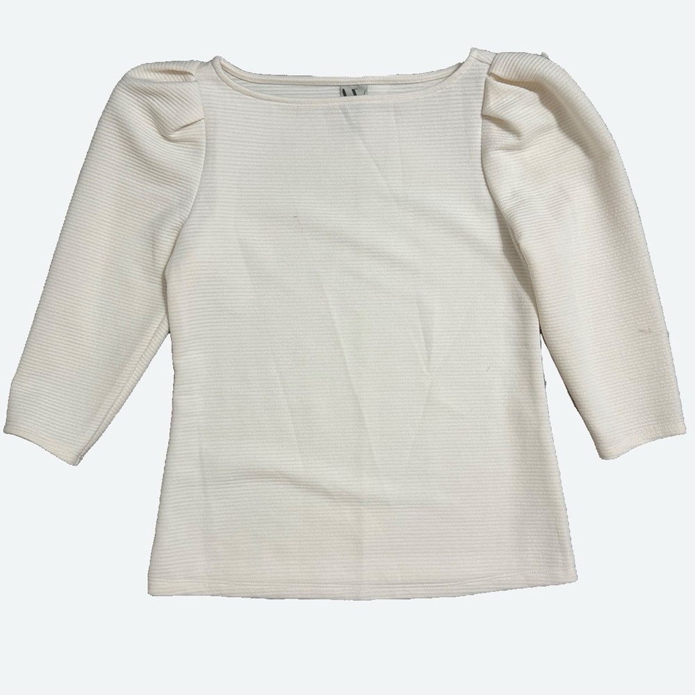 Kohl’s Cream Colored Puff Sleeve Sweater XS